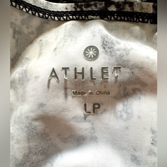 Athleta Zumma Swim Dress UPF 50+ Open Back Black Tie Dye Tennis Large Petite - Picture 12 of 12